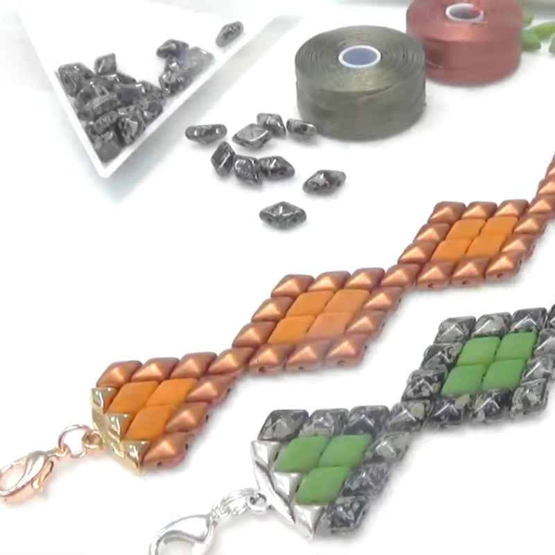Tutorial Pulsera de Rombos con DiamonDuo® - - Crystaldreams Abalorios