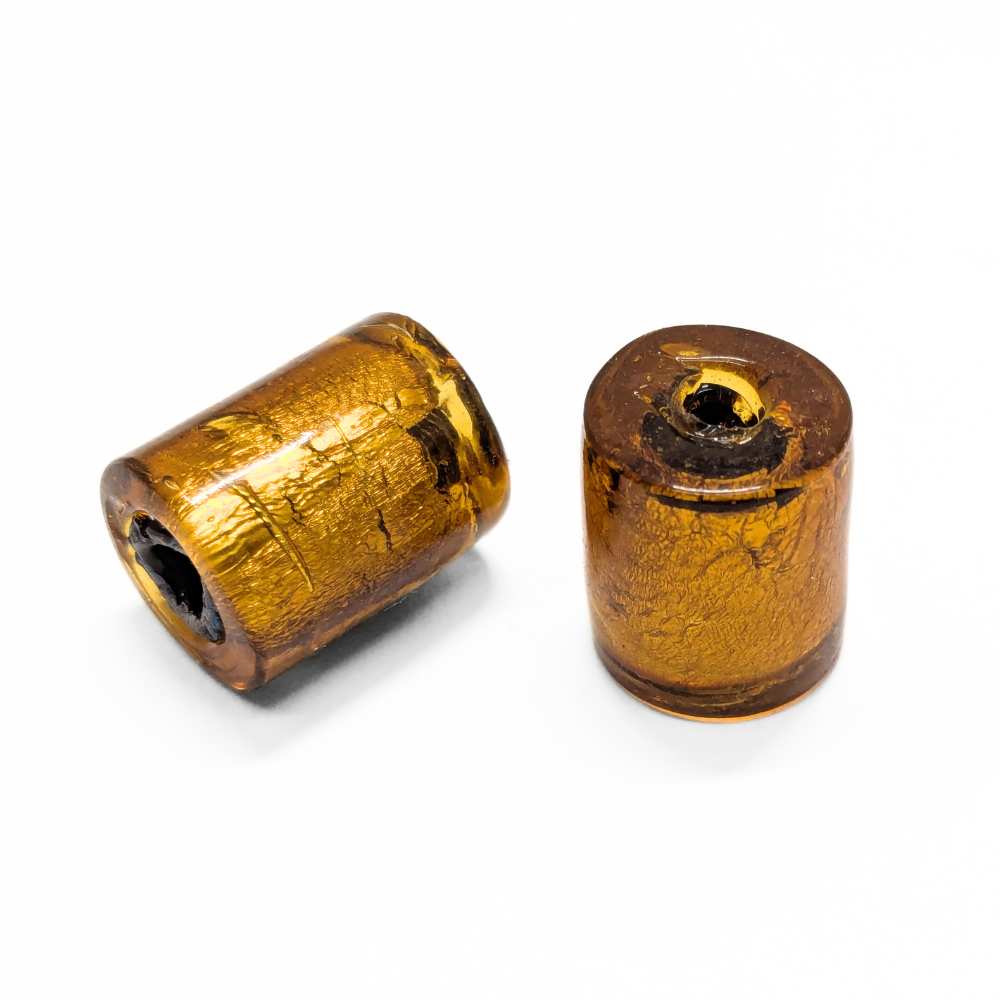 Glass Beads "Tube" Topaz x 1