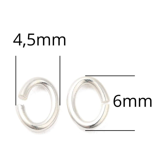 Anillas ovaladas en plata de ley 925