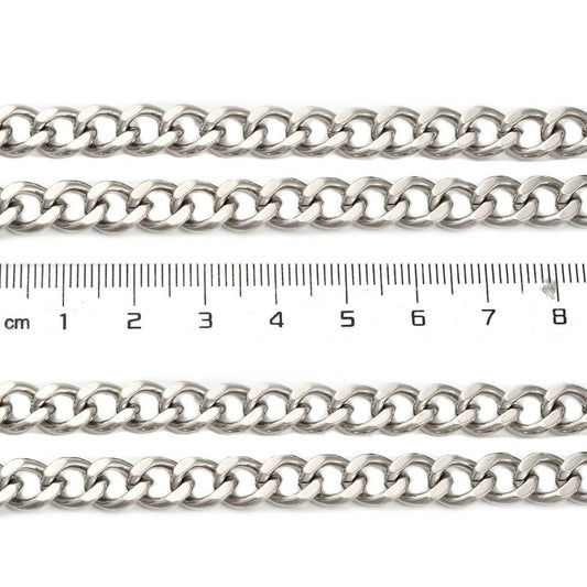 Cadena de acero inoxidable 304 10 × 8 × 3 mm - Precio por metro