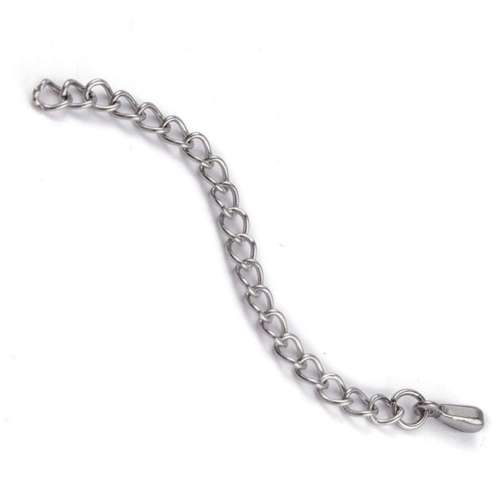 cadena de extnsion con gota en acero inoxidable