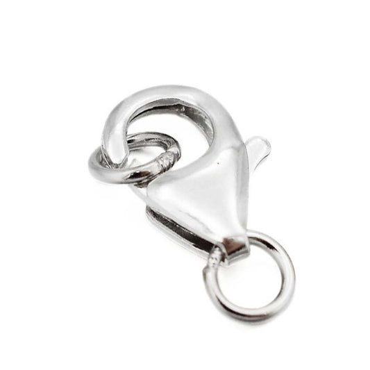 cierre de mosqueton en plata de ley 925 color platinum