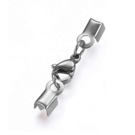 Cierre Mosquetón Acero con Terminales 27mm a presion