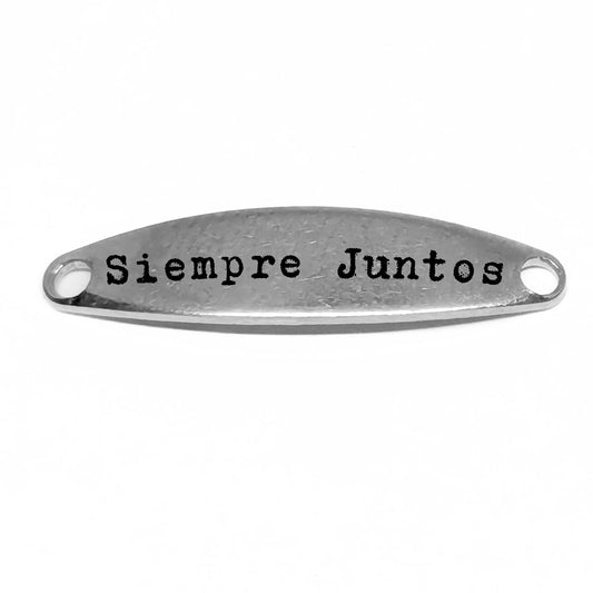 Grabado personalizado a una cara Chapa Oval Acero Inox 25x6mm Agujero: 1,6mm