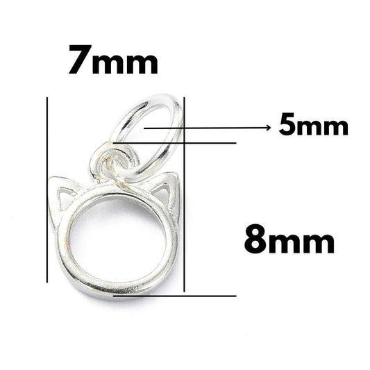 Mini charm felino de plata 925 ideal para pulseras