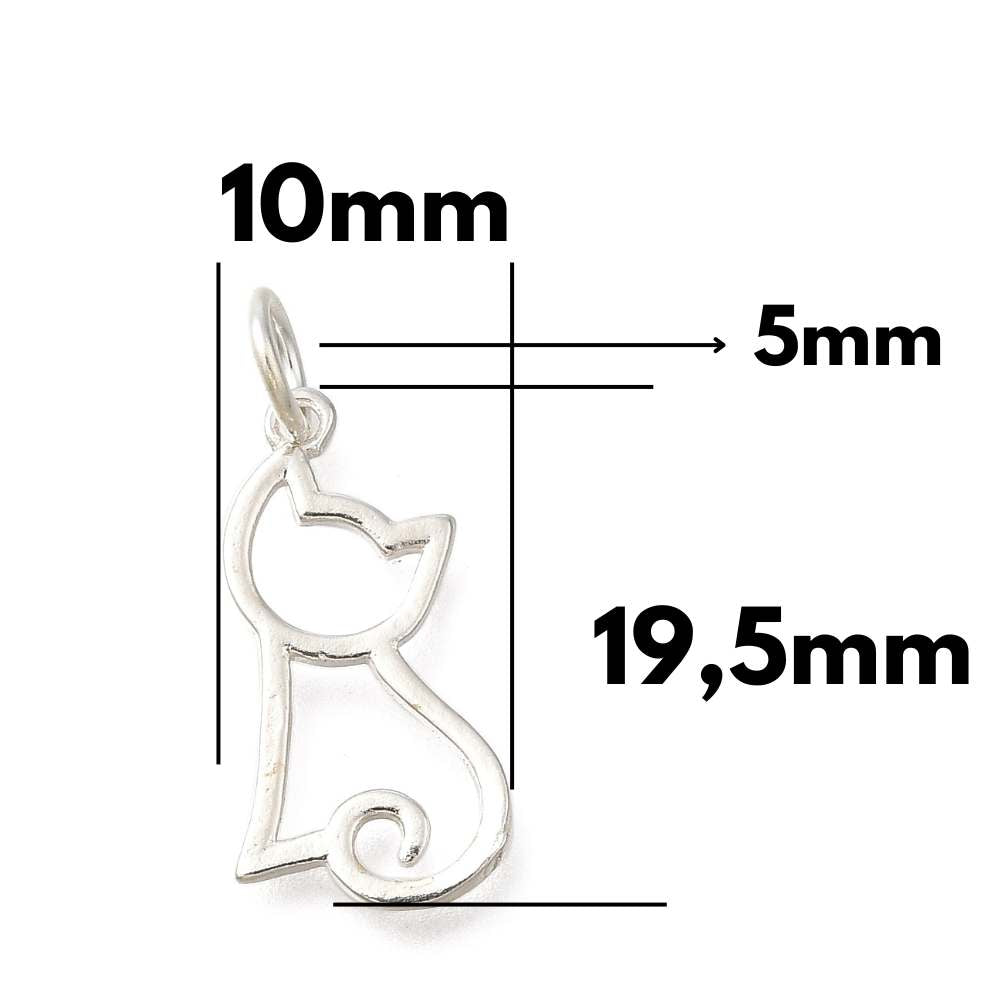 Charm en forma de gato para bisutería artesanal