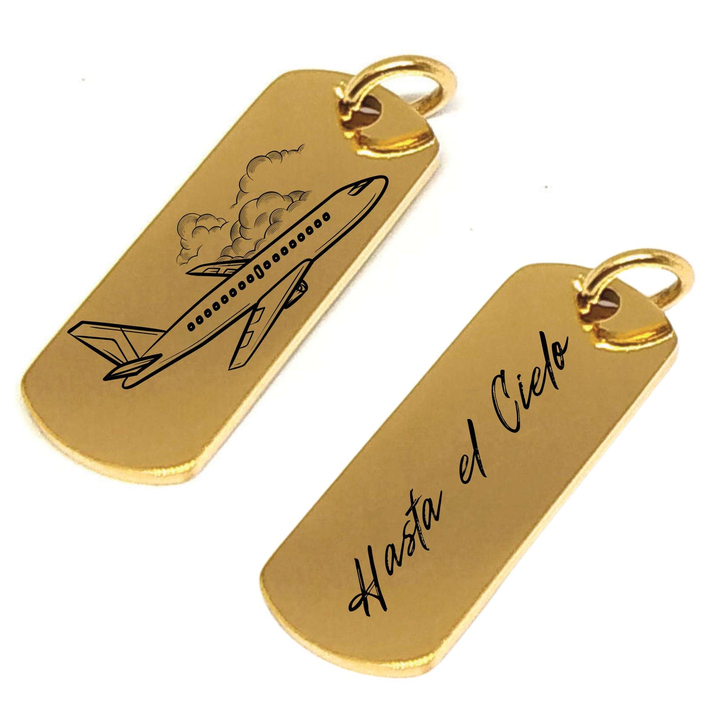 servicio de grabado laser en metal dorado