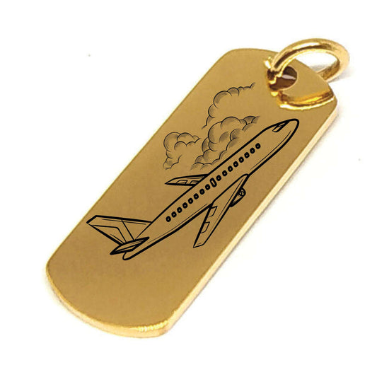 Grabado colgante de acero inoxidable 20x8mm Anilla:3,5mm Dorado