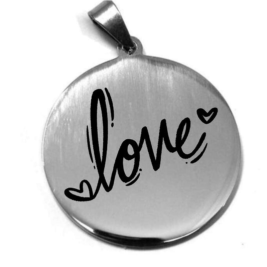 Grabado en colgante de acero inoxidable Round 30x1mm