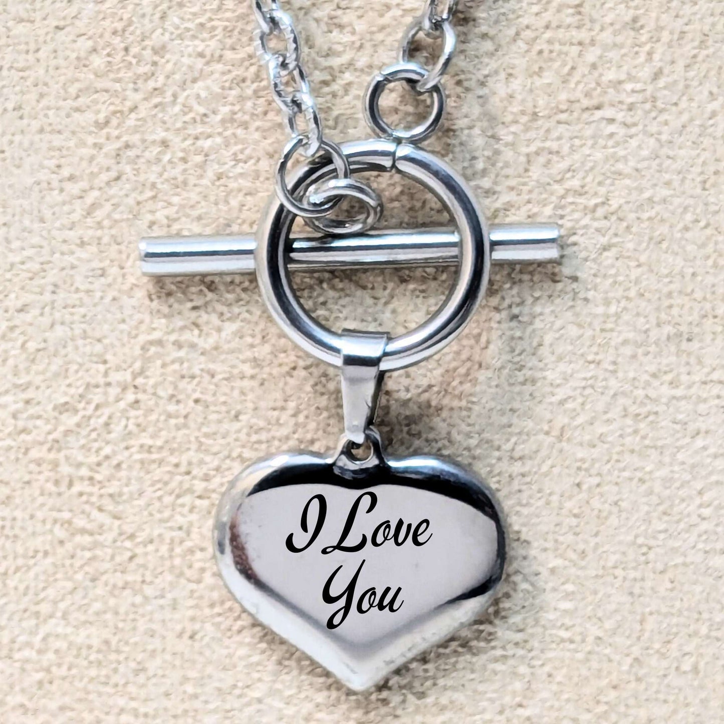 Collar personalizable en acero inoxidable con coraón