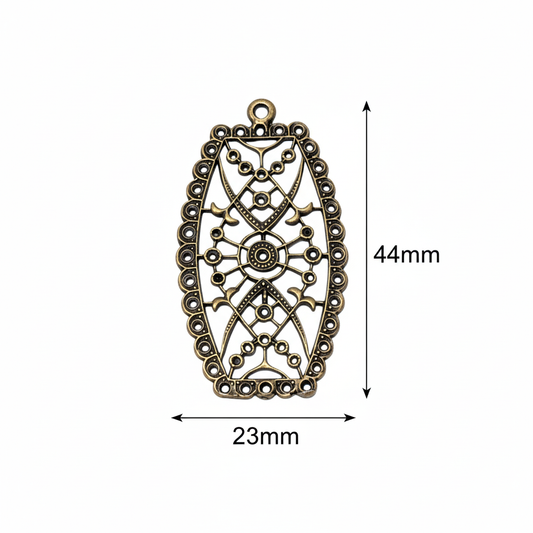 Entrepieza filigrana bronce - medidas 44x23mm