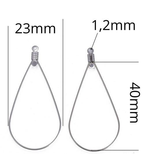 Ganchos para pendientes de acero inoxidable con formas