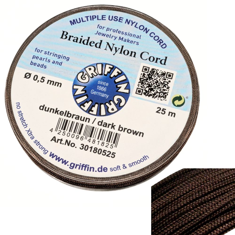Bobina Hilo Trenzado europeo Griffin 0,5mm Dark Brown 25mts