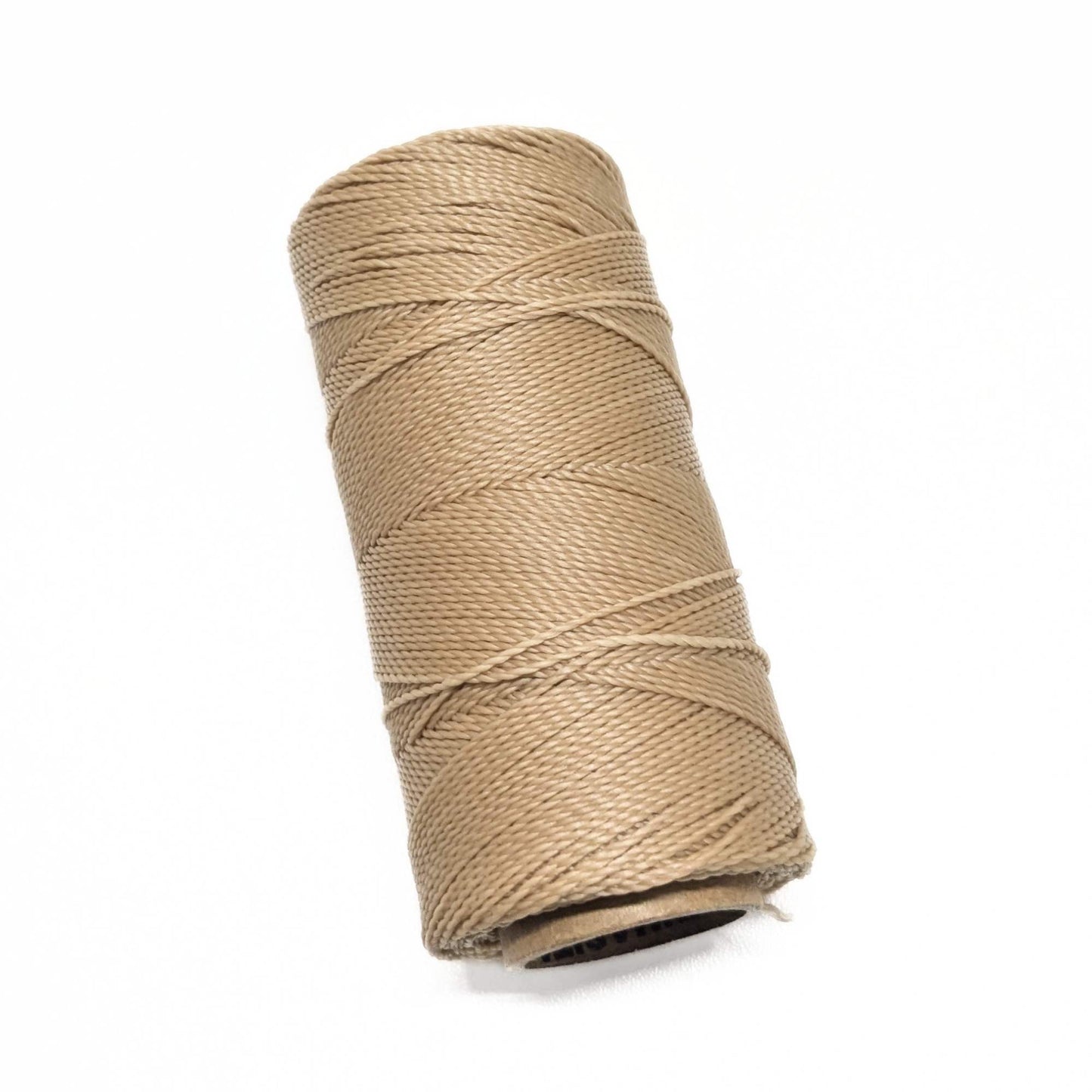 Bobine de corde brésilienne cirée de 1 mm, 2 brins, couleur sable brun