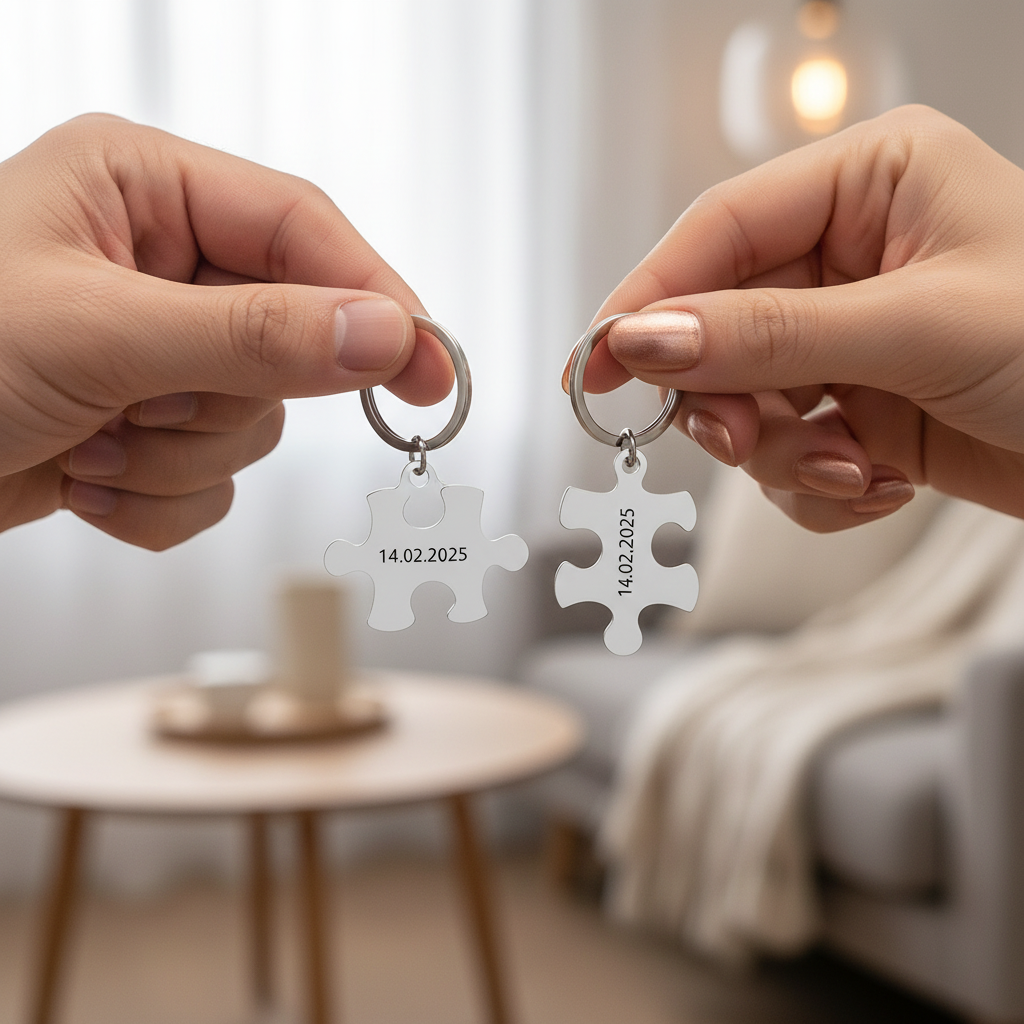 Llaveros puzzle con fechas - una girada para encajar mejor