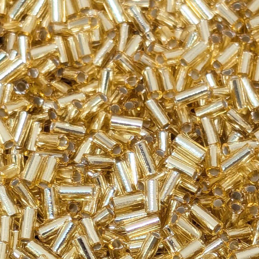 miyuki bugle beads golden