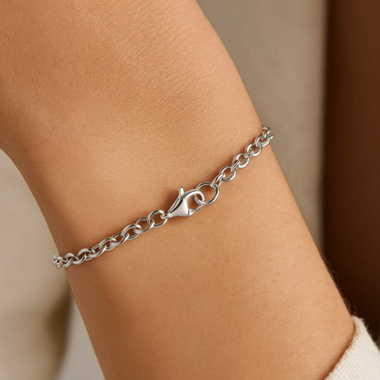 cierre de mosquetón en plata de ley