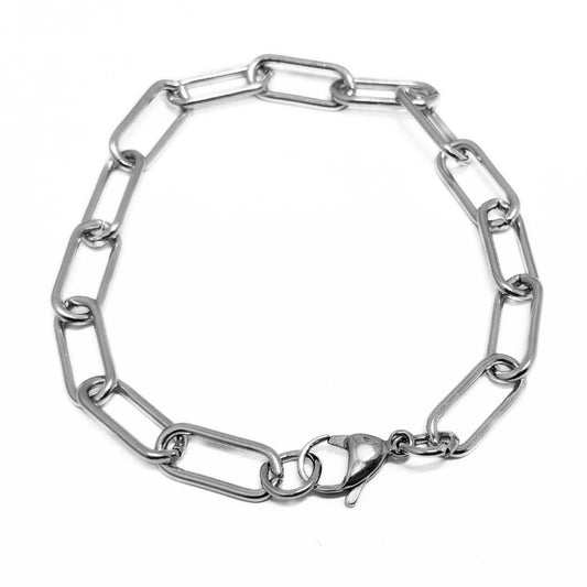 Pulseras personalizables con eslabones a clip en acero