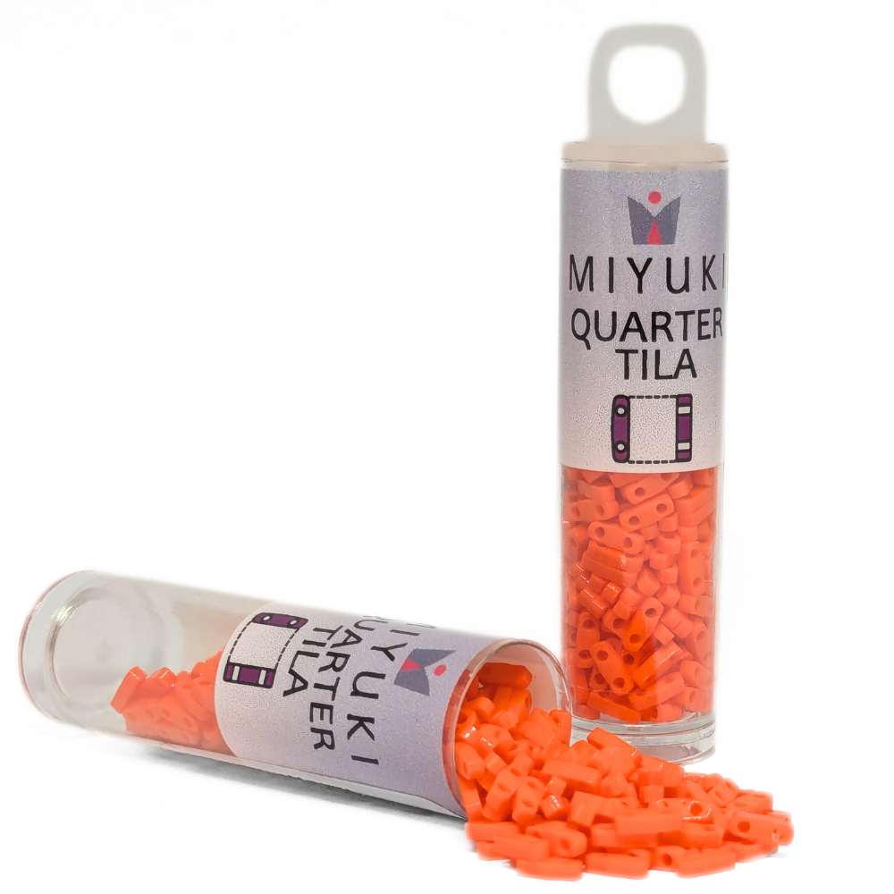 Miyuki Quarter-Tila 406-Orange Opaque-Tube 7, 2gr.