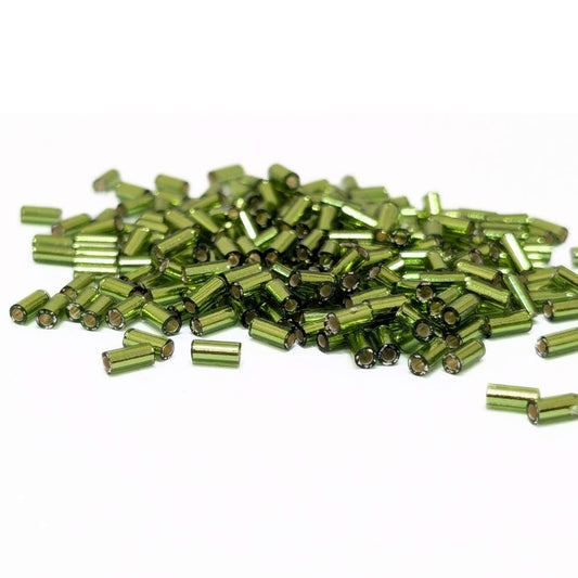 bugle beads silver lined miyuki