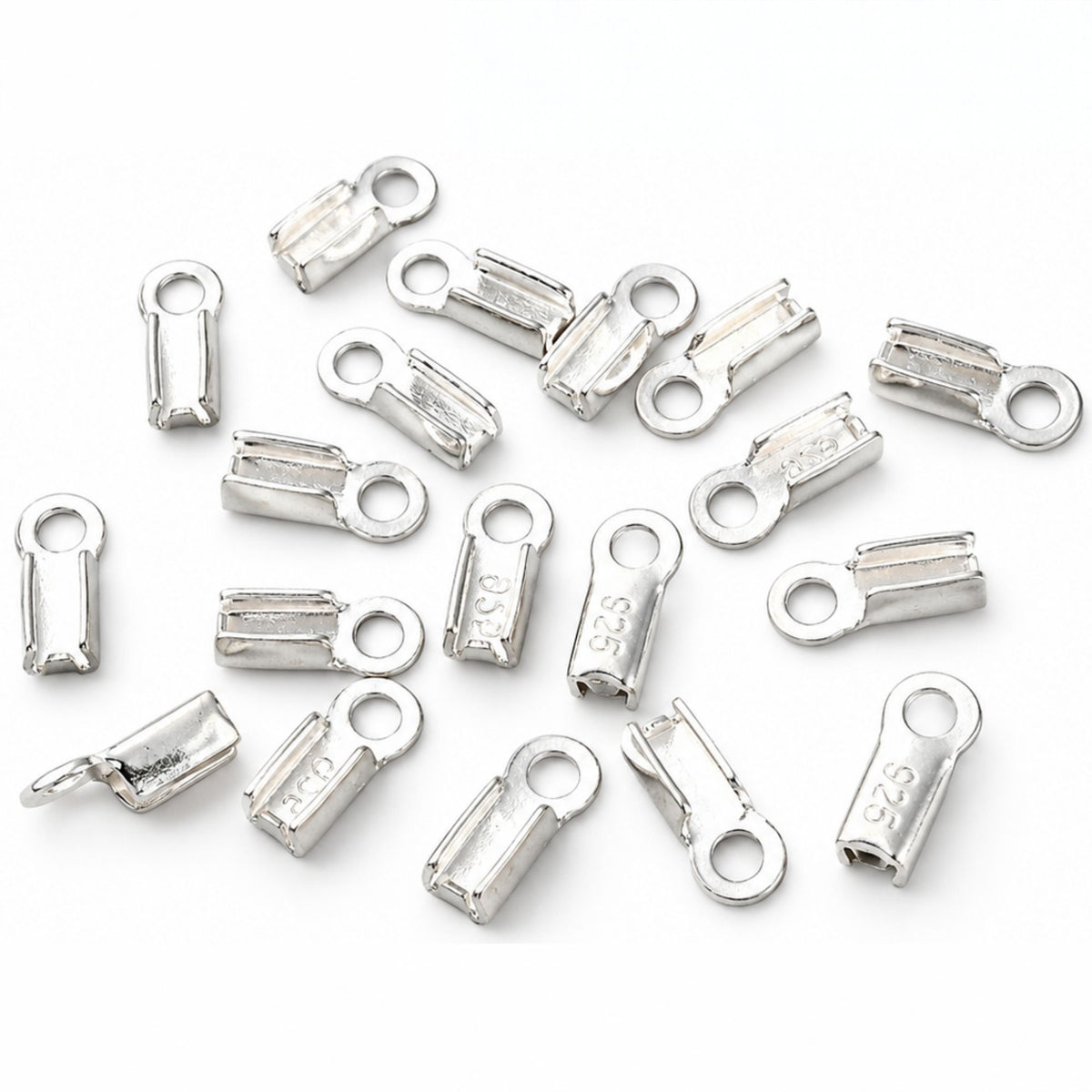 1 x bornes pliantes rectangulaires en argent 925 | 3, 5 × 8 mm