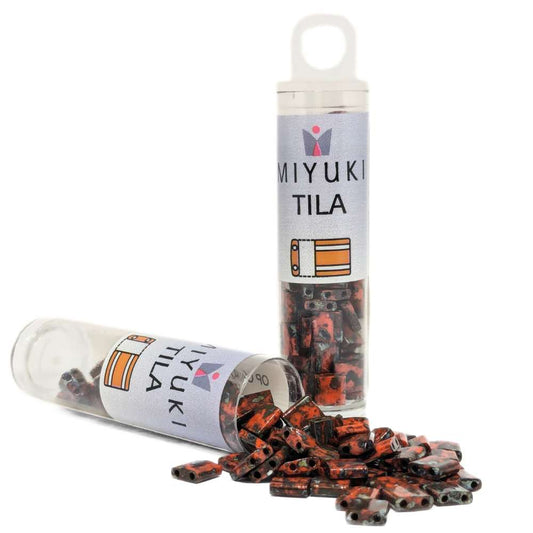 Miyuki Tila 4520 - Opaque Orange Picasso - Tube 7.2gr.