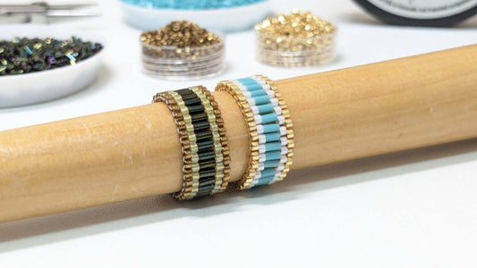 Tutorial Anillo con Bugle Beads o Canutillos Miyuki