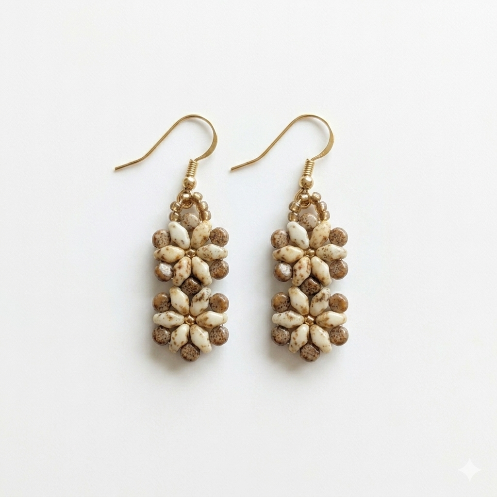 Pendientes Flor con Matubo® Superduo y Rulla