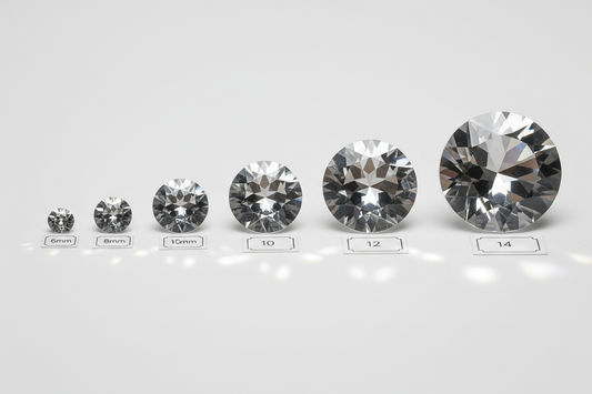 Guía de medidas de cristales y piedras para engastes (SS, PP y milímetros)