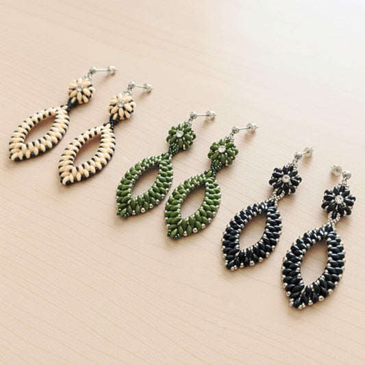 Pendientes gota con abalorios superduo