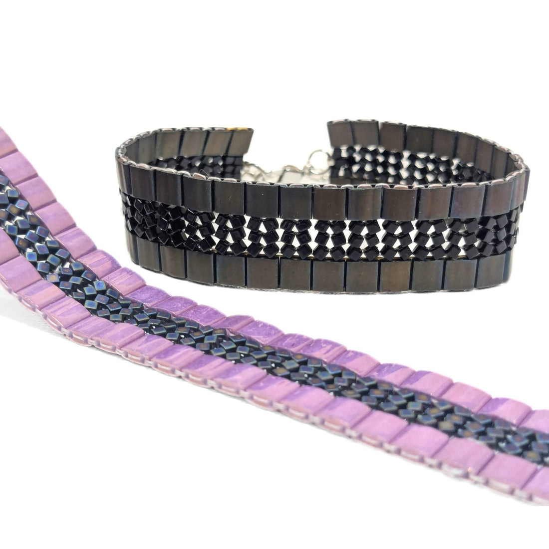 Tutorial Pulsera Ancha con Miyuki Tilas y Cubos