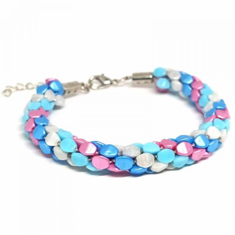 Pulsera Tubular con Pinch Beads