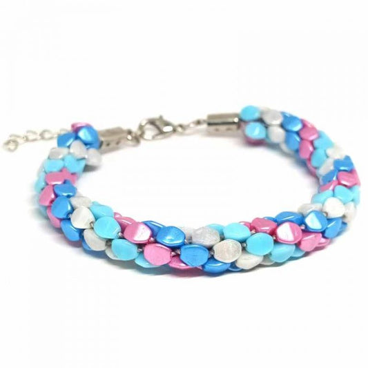 Pulsera Tubular con Pinch Beads