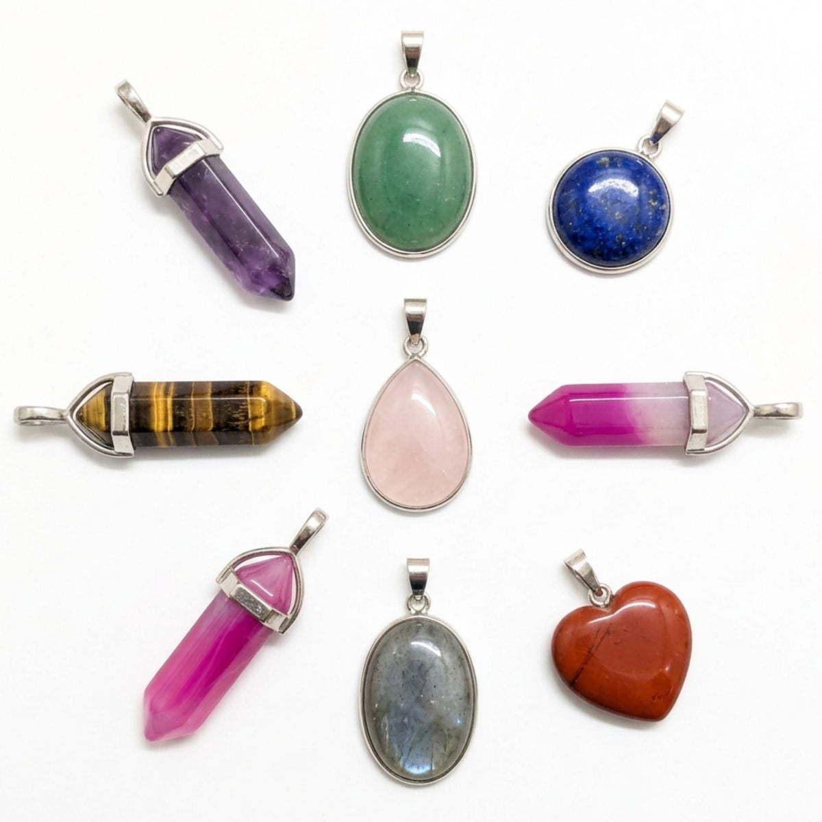 colgantes dijes de piedras semipreciosas