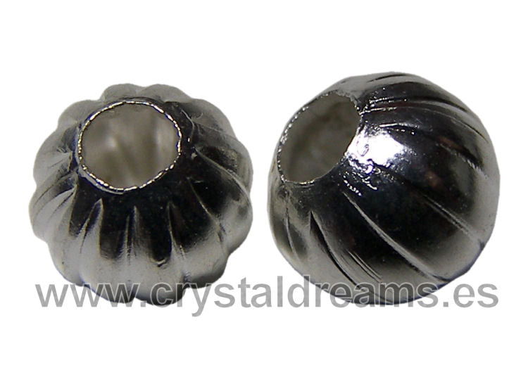 10 Cuentas metalicas - Plateadas - 6mm -  - Crystaldreams Abalorios