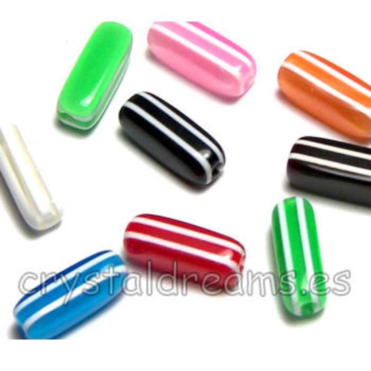 10 cuentas resina colores mistos 13x5x5mm Agujero: 1,5mm -  - Crystaldreams Abalorios