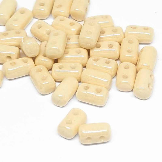 10 gr. Rulla 5x3mm - Opaque Beige Ceramic Look -  - Crystaldreams Abalorios