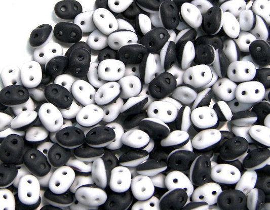 10 gr Superduo® 2,5x5mm Ag:0,8mm DUET BLACK/WHITE MATTE OPAQUE -  - Crystaldreams Abalorios