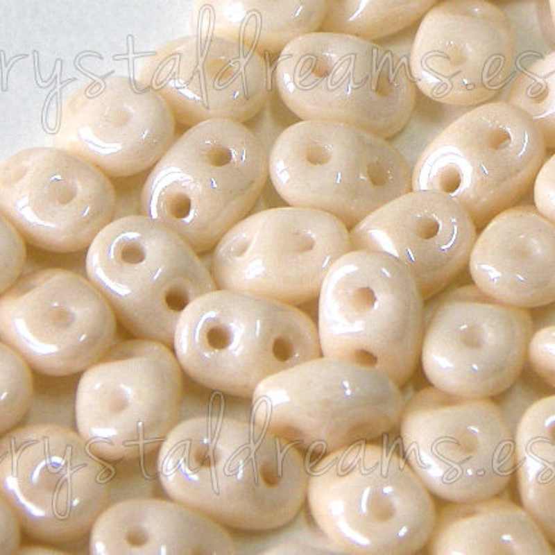 10 gr Superduo® 2,5x5mm Ag:0,8mm OPAQUE BEIGE CERAMIC LOOK -  - Crystaldreams Abalorios