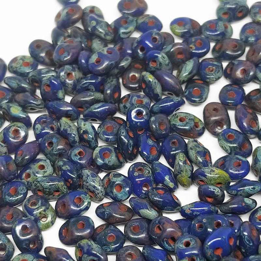 10 gr Superduo® 2,5x5mm Ag:0,8mm OPAQUE SAPPHIRE PICASSO -  - Crystaldreams Abalorios