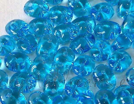 10 gramos Superduo® 2,5 x 5mm - Agujeros:0,8mm Color: AQUAMARINE -  - Crystaldreams Abalorios