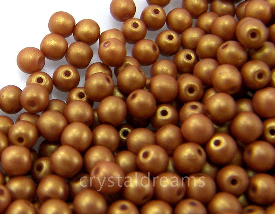 10 x Perlas cristal checo de 4mm - Pastel Brown Orange -  - Crystaldreams Abalorios