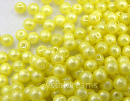 10 x Perlas cristal checo de 4mm - Pastel Yellow -  - Crystaldreams Abalorios