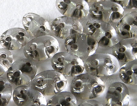 10gr.Twin Beads - 2,5x5mm - Crystal Dark Grey Lined -  - Crystaldreams Abalorios