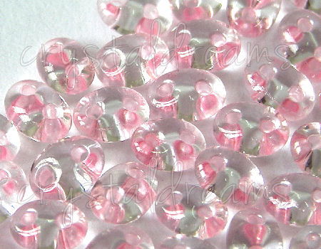 10gr.Twin Beads - 2,5x5mm - Crystal Light Rose Lined -  - Crystaldreams Abalorios