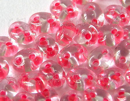 10gr.Twin Beads - 2,5x5mm - Crystal PinkLined -  - Crystaldreams Abalorios