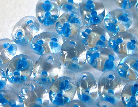 10gr.Twin Beads - 2,5x5mm - Crystal Sapphire Lined -  - Crystaldreams Abalorios