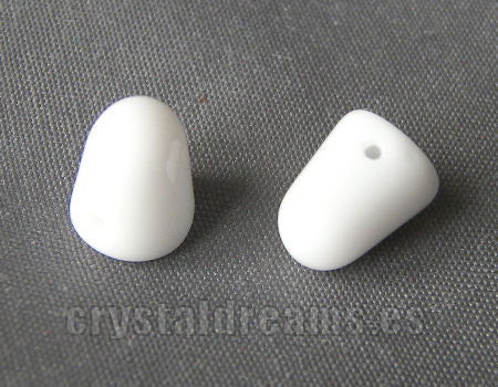 10x8mm Gumdrop Chalk White Agujero:1mm -  - Crystaldreams Abalorios