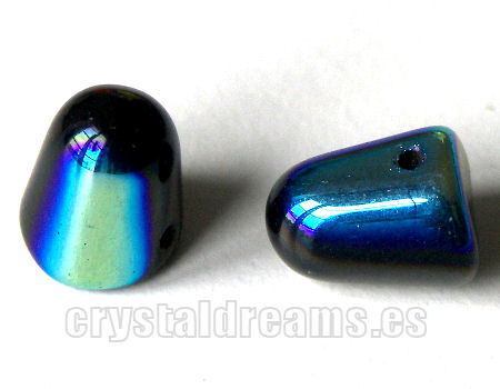 10x8mm Gumdrop Jet AB Agujero:1mm -  - Crystaldreams Abalorios