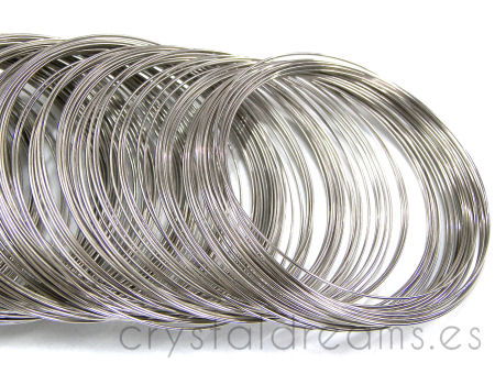 10x  ACERO DE MEMORIA - 60mm - 0,6mm Platinum -  - Crystaldreams Abalorios